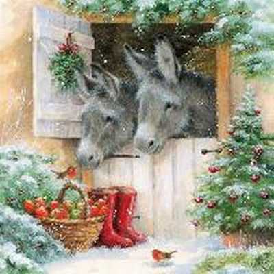 Serviette AMBIENTE (33 x 33 cm) - Santa's Donkeys